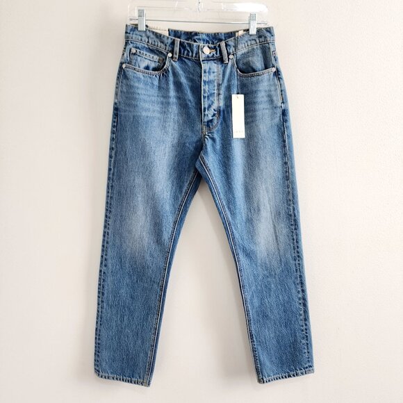 NWT La Vie Rebecca Taylor Mid Rise Straight Leg Jeans Women 27 Mid Wash